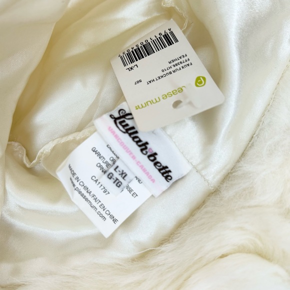 Faux Fur Bucket Hat in Cream - Picture 11 of 13